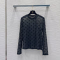 New Fashion Women's CC Sheer Mesh Long Sleeve Base Top DM1326092007