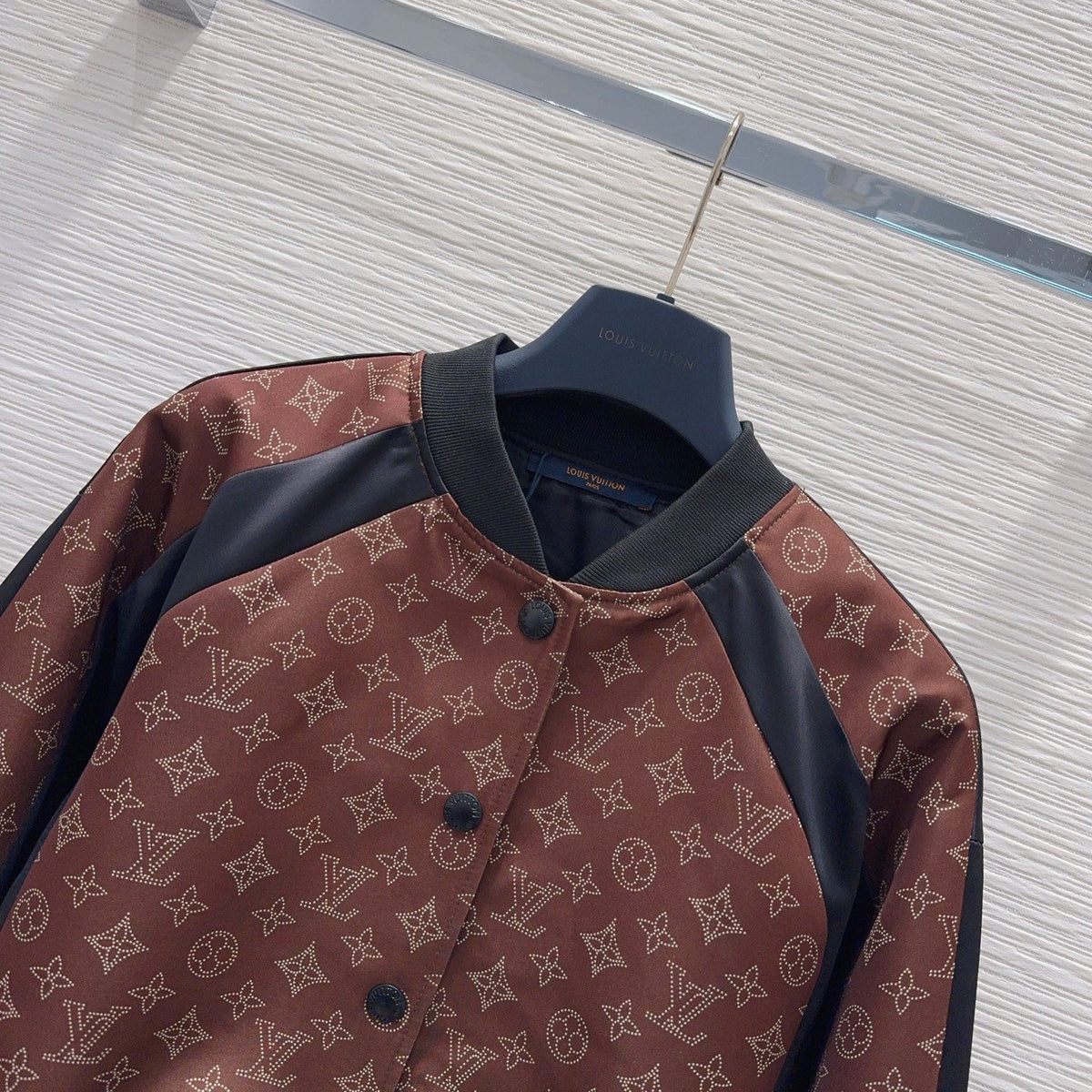 New Fashion Women's Monogram Print Color Block Bomber Jacket DM1326092010