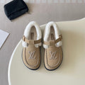 New Fashion Furry Lined Buckle Moccasin Shoes PF1326092103