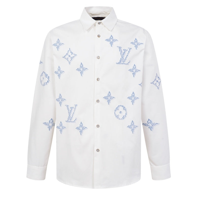 New Fashion Men's 1V Printed Long Sleeve Shirt  DM1326092109
