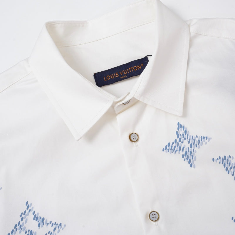 New Fashion Men's 1V Printed Long Sleeve Shirt  DM1326092109