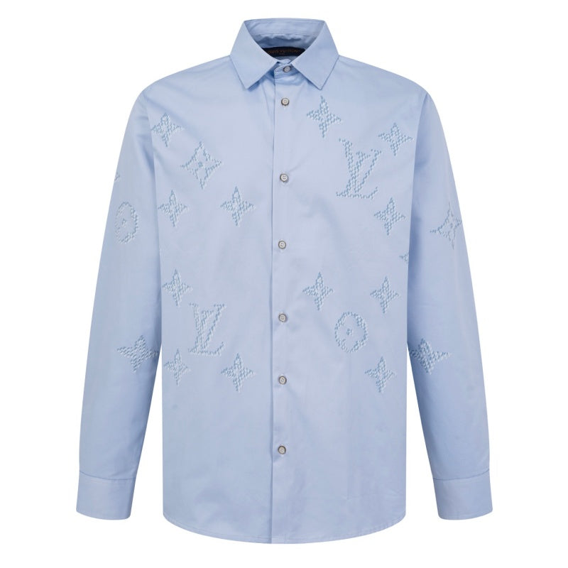 New Fashion Men's 1V Printed Long Sleeve Shirt  DM1326092109