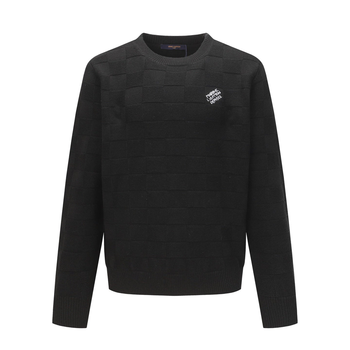 New Fashion Men's Checkerboard Crew Neck Sweater  DM1326092113