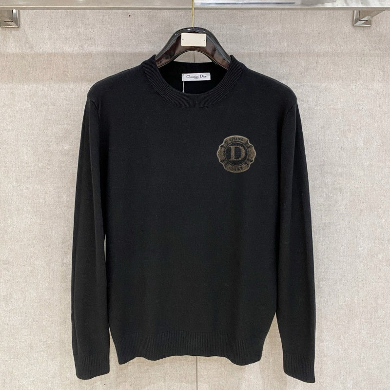 New Fashion Men's Badge Crew Neck Sweater  DM1326092114