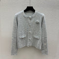 New Fashion Women's Camellia Decor Knit Cardigan DM1326092402