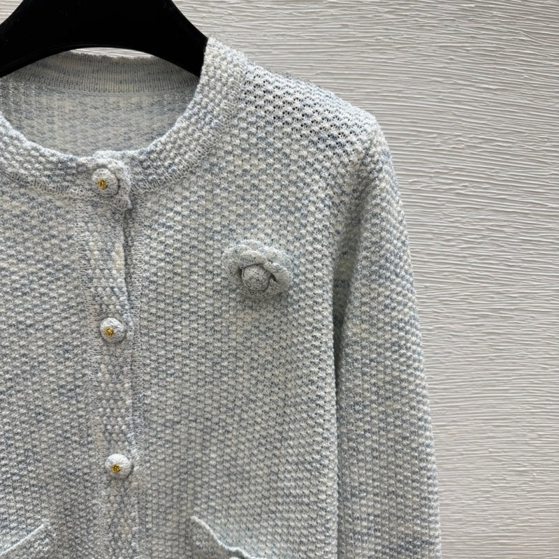 New Fashion Women's Camellia Decor Knit Cardigan DM1326092402