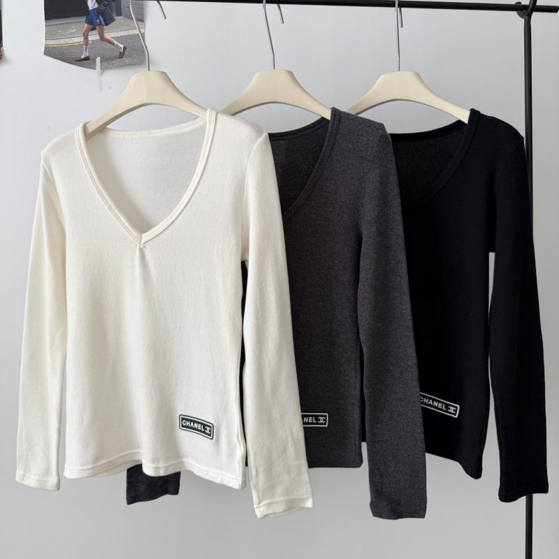 New Fashion Women's CC V-Neck Base Top CQQ1326092407