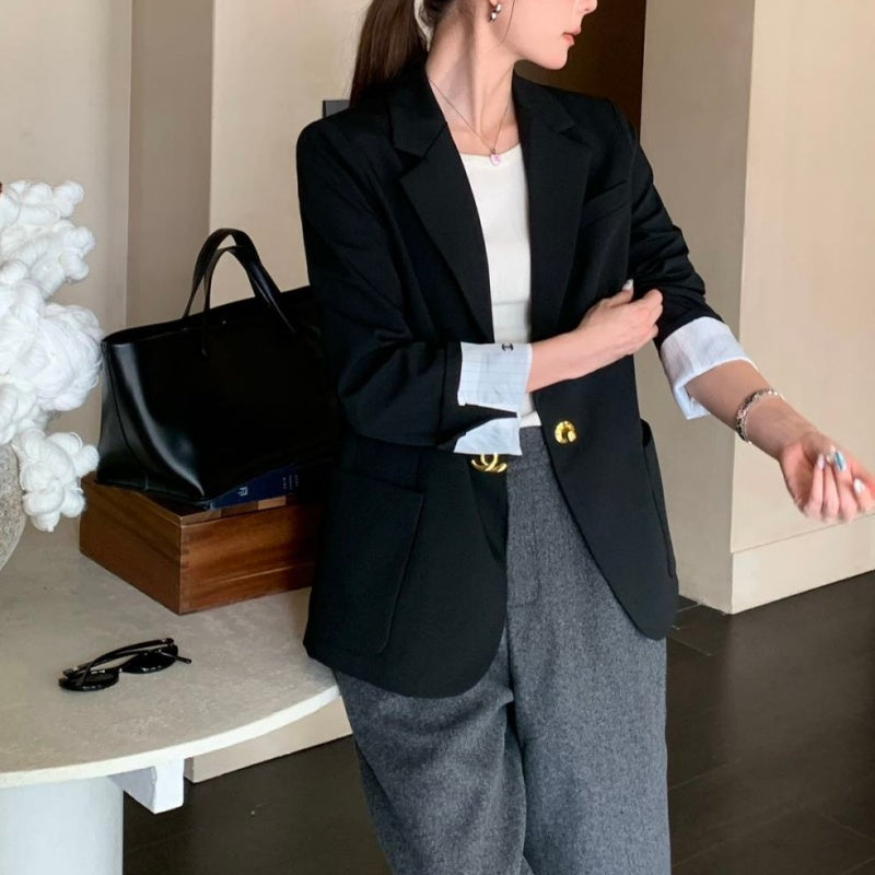 New Fashion Women's CC Rolled Cuff Blazer Jacket CQQ1326092408