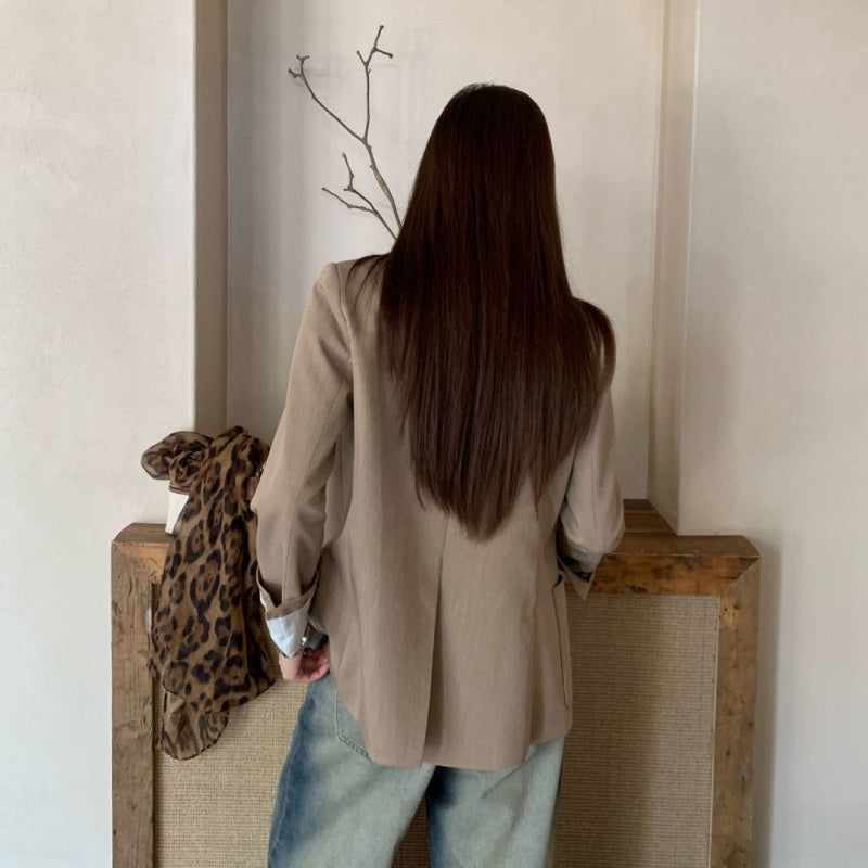 New Fashion Women's CC Rolled Cuff Blazer Jacket CQQ1326092408