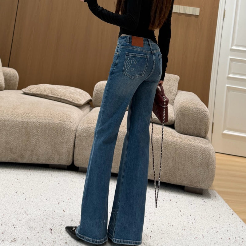 New Fashion Women's CC Split Flared Jeans CQQ1326092409