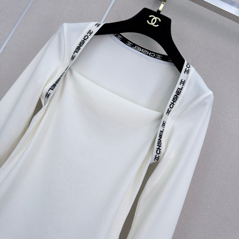 New Fashion Women's CC Square Neck Base Layer Top DM1326092427