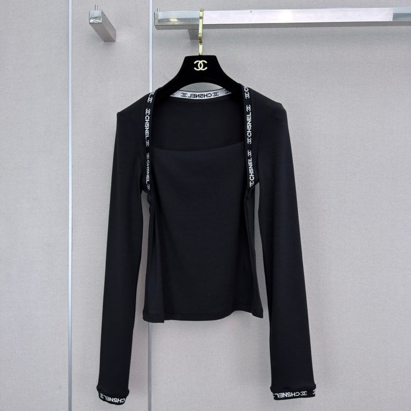 New Fashion Women's CC Square Neck Base Layer Top DM1326092427