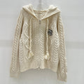 NNew Fashion Women's Cable Knit Hooded Zip Up Cardigan  DM132609233