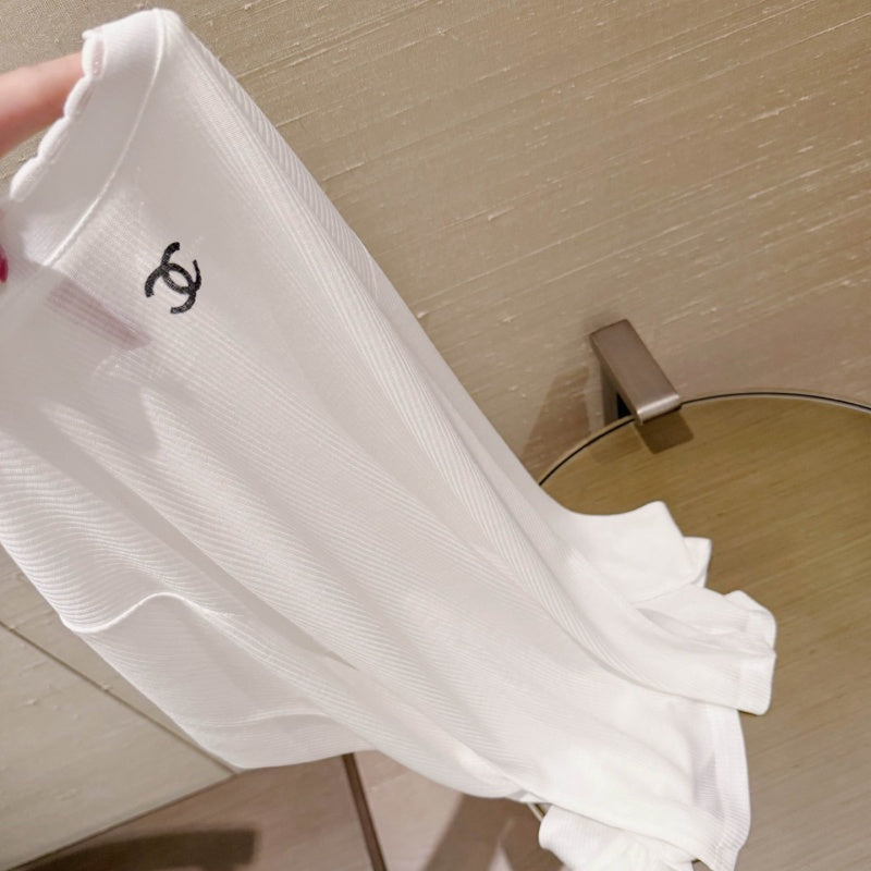 New Fashion Women's Lace Trim Ribbed Base Top  DM132609234