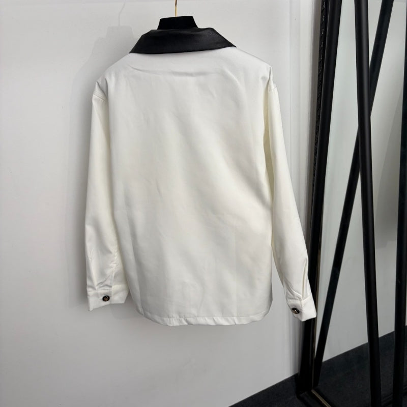 New Fashion Women's CC Contrast Collar Jacket DM1326092831