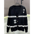 New Fashion Women's CC Contrast Striped Knit Cardigan DM13260928334
