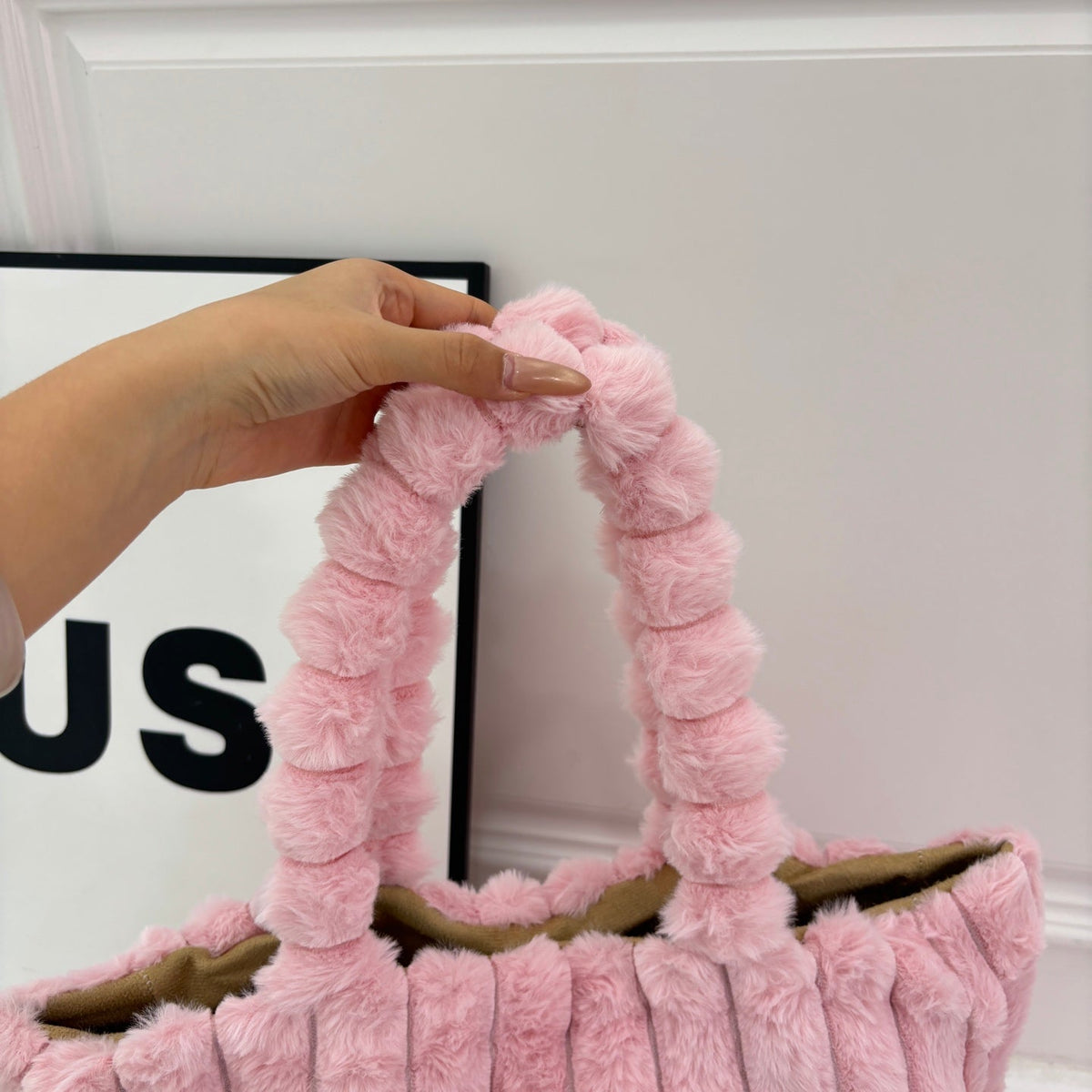 New Fashion Women CC Plush Tote Handbag JL1326092912