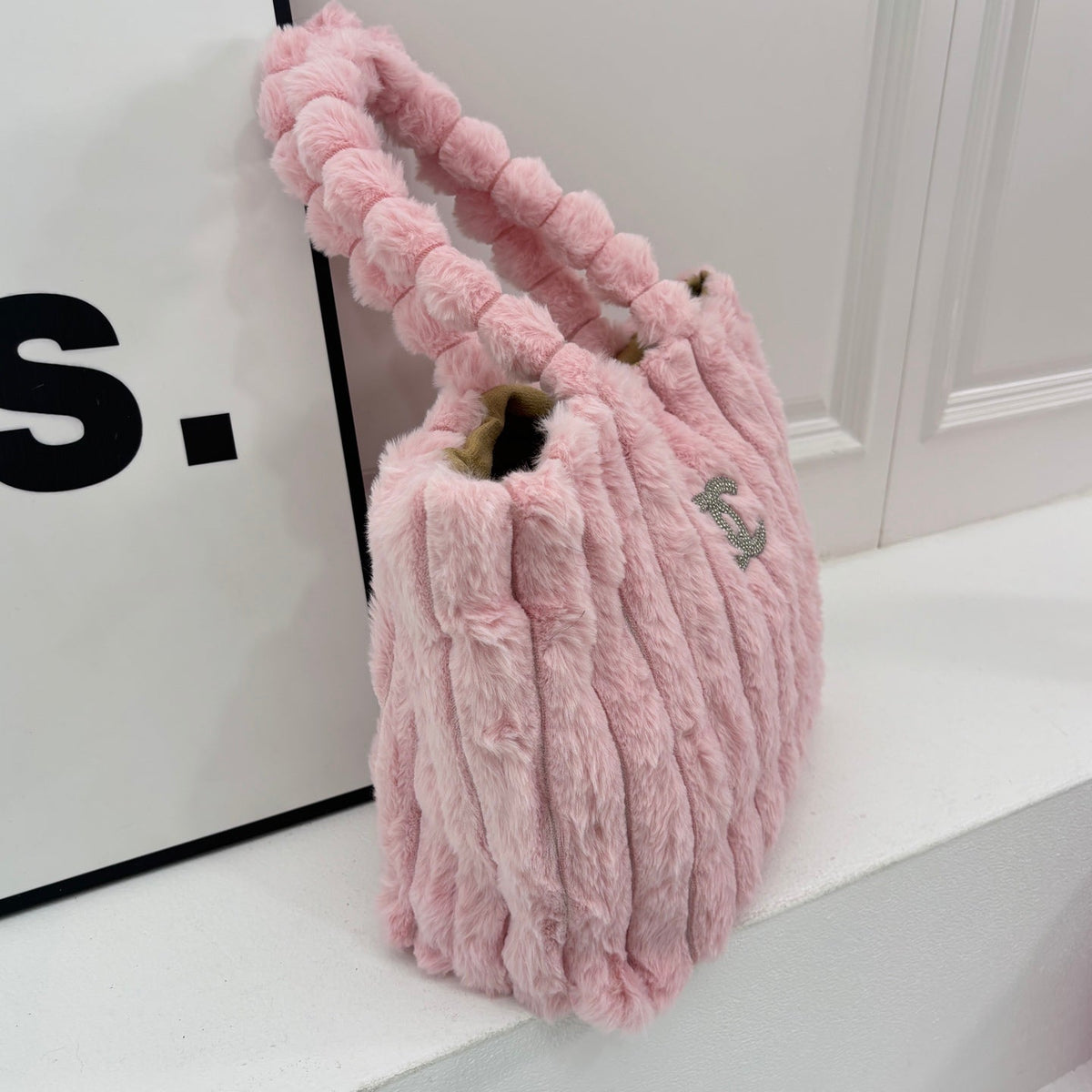 New Fashion Women CC Plush Tote Handbag JL1326092912