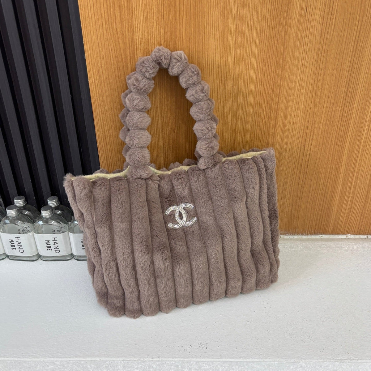 New Fashion Women CC Plush Tote Handbag JL1326092912