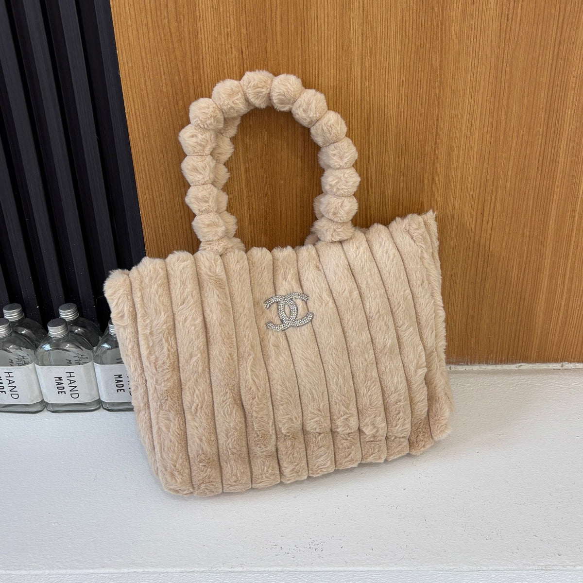 New Fashion Women CC Plush Tote Handbag JL1326092912