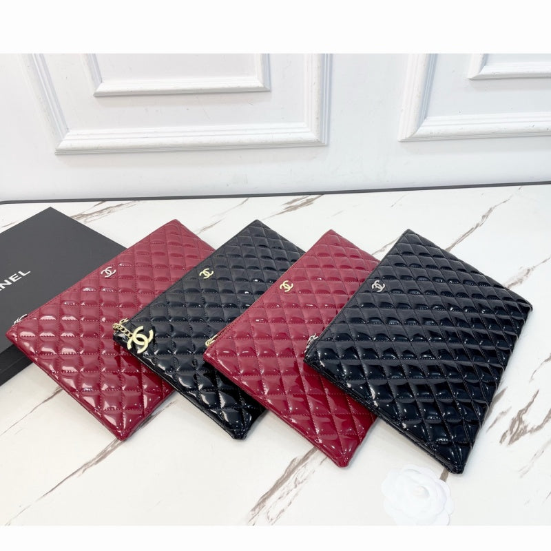 New Fashion Women Quilted Patent Leather Clutch Bag XC1326092914
