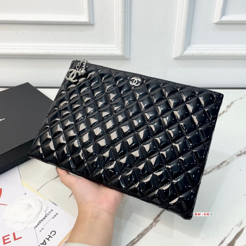 New Fashion Women Quilted Patent Leather Clutch Bag XC1326092914