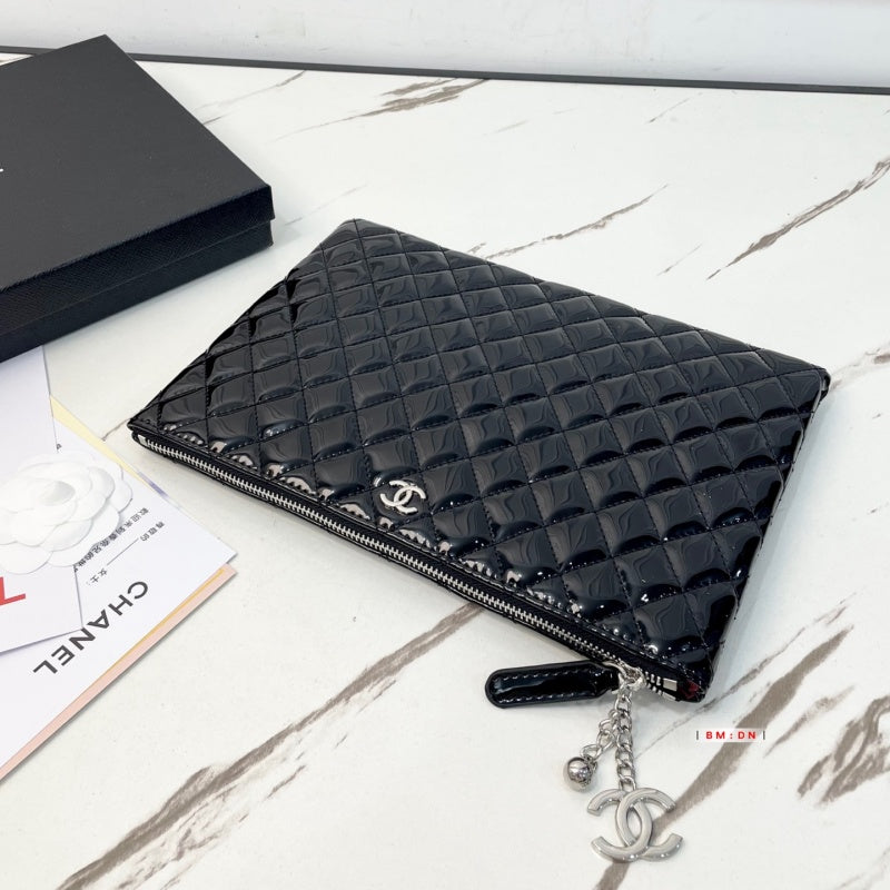 New Fashion Women Quilted Patent Leather Clutch Bag XC1326092914