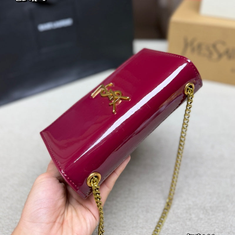 New Fashion Women Patent Leather Chain Crossbody Bag XC1326092915