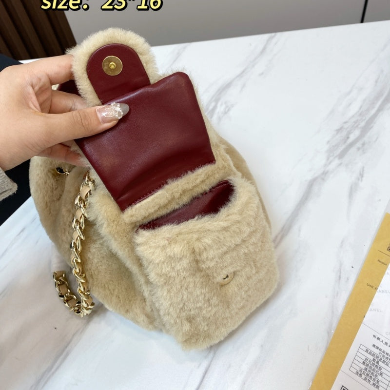 New Fashion Women CC Furry Chain Crossbody Bag XC1326092921