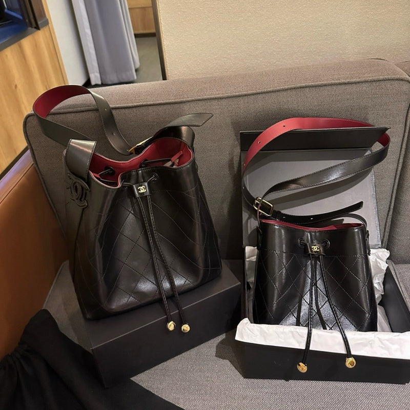 New Fashion Women Quilted Leather Bucket Bag XC1326092924