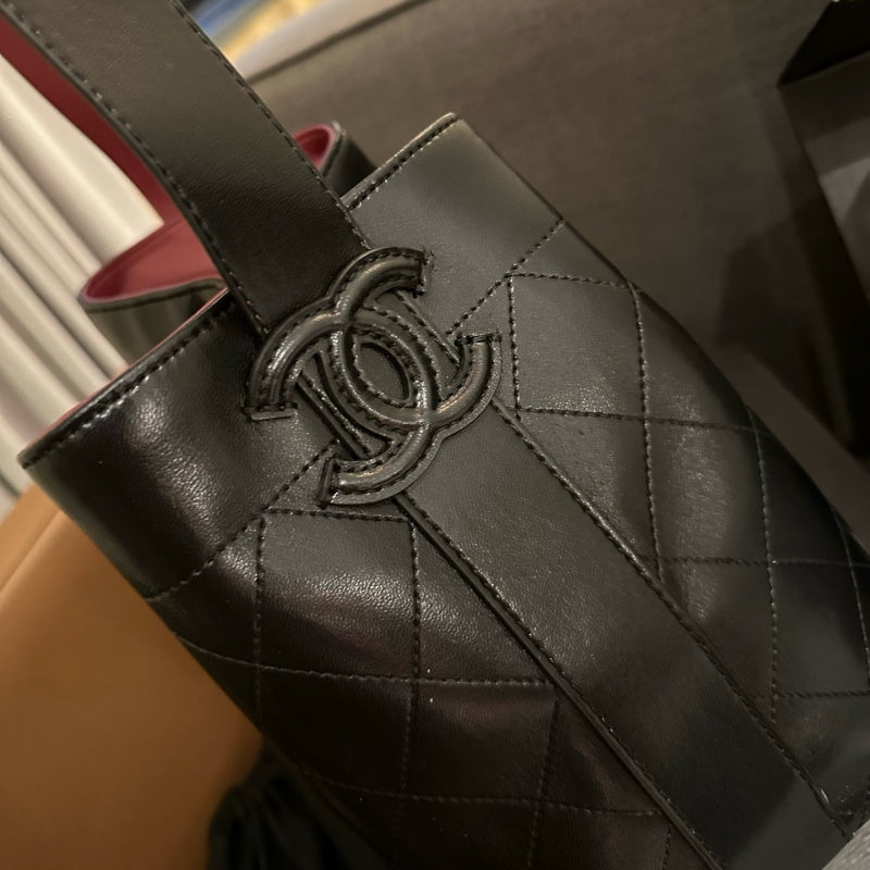 New Fashion Women Quilted Leather Bucket Bag XC1326092924