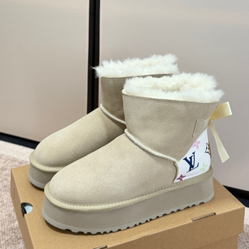 New Fashion Women's Bow Platform Snow Boots NK1326093005