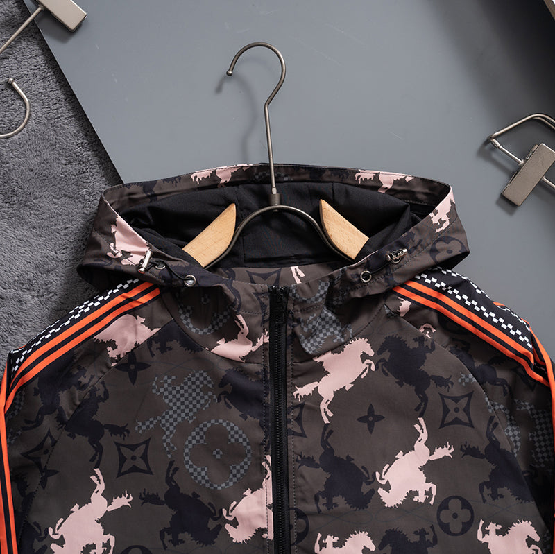New Fashion Men's All Over Print Stand Jacket SJ1326093024