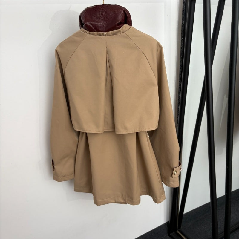New Fashion Women's CC Tweed Trim Belted Trench Coat DM1326100801