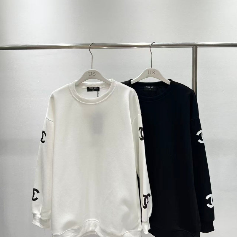 New Fashion Women's CC Printed Crew Neck Sweatshirt DM1326100802