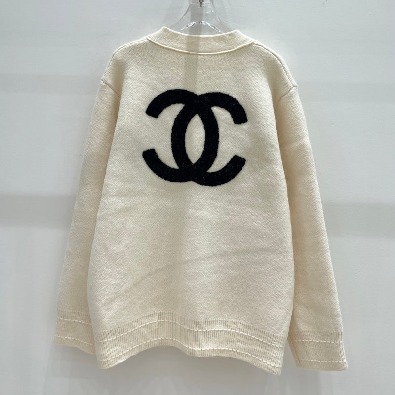 New Fashion Women's CC V-Neck Jacquard Knit Cardigan DM1326100803