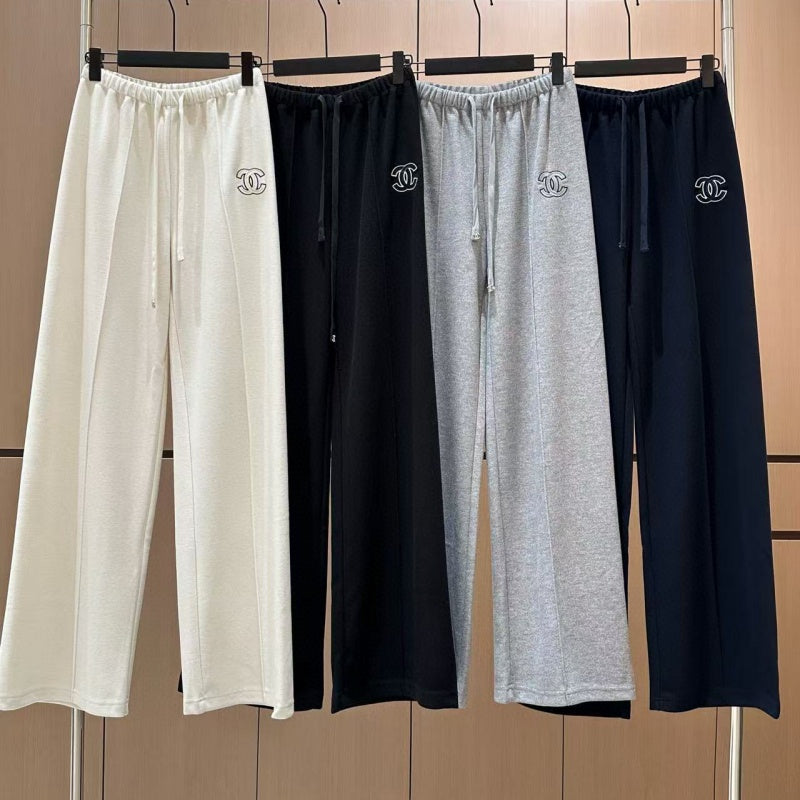 New Fashion Women's CC Drawstring Wide Leg Sweatpants CQQ1326100810