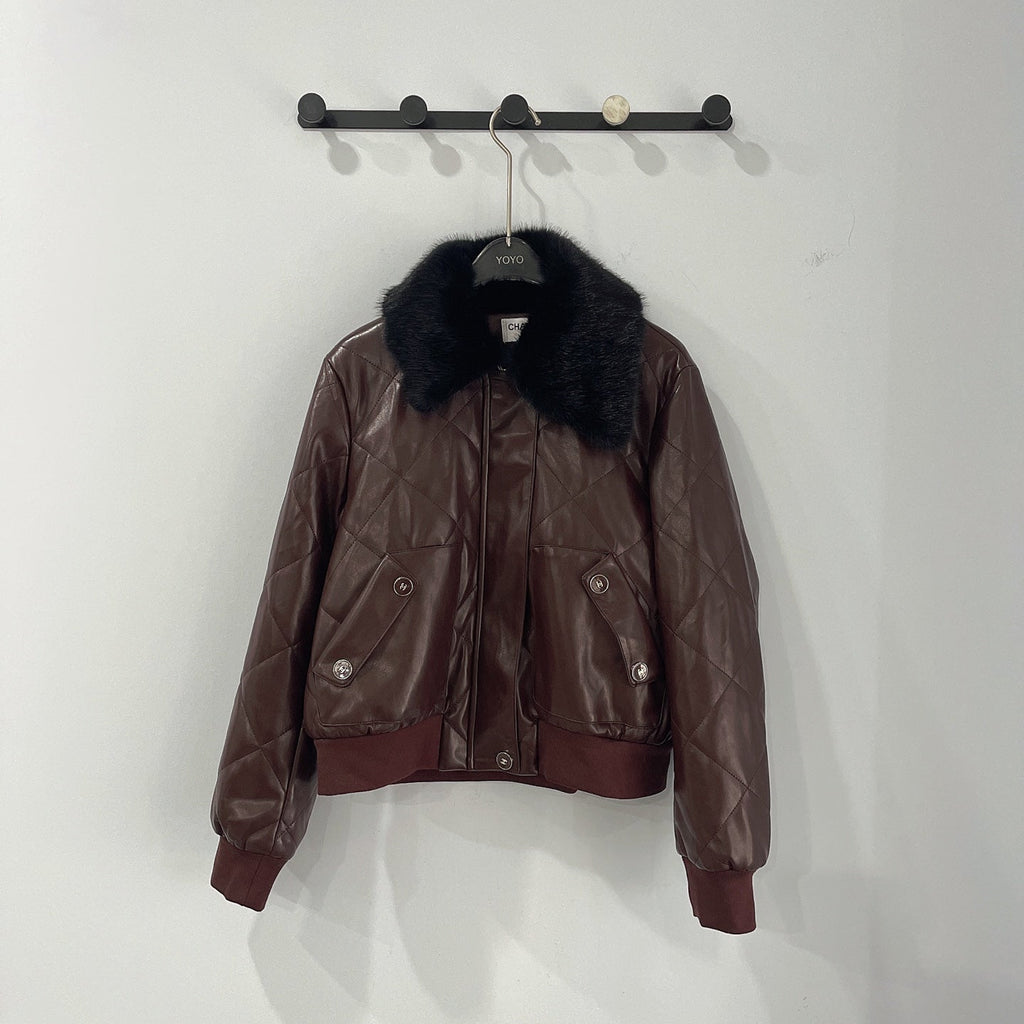 New Fashion Women's CC Leather Jacket DM1326100824