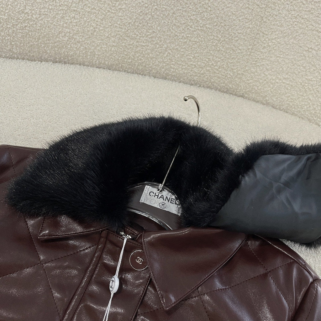 New Fashion Women's CC Leather Jacket DM1326100824