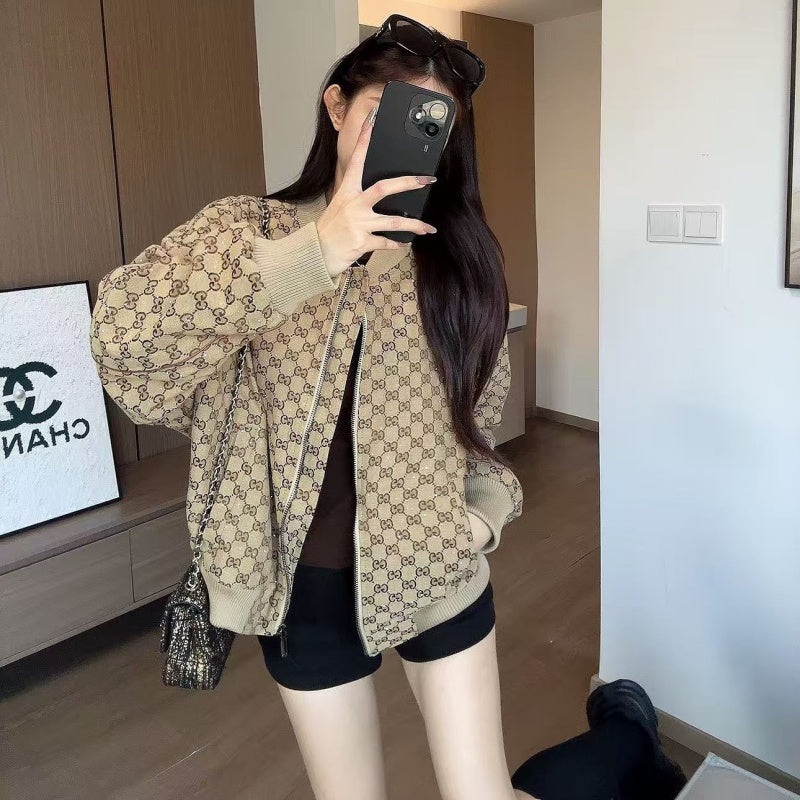 New Fashion Women's GG Rhinestone Bomber Jacket DM1326100831