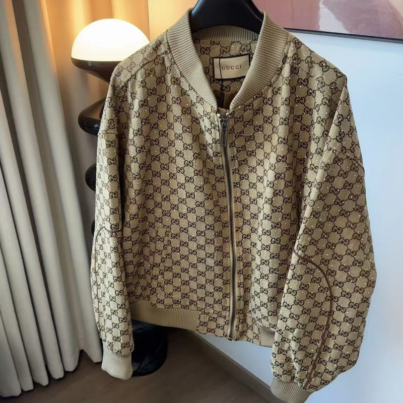 New Fashion Women's GG Rhinestone Bomber Jacket DM1326100831