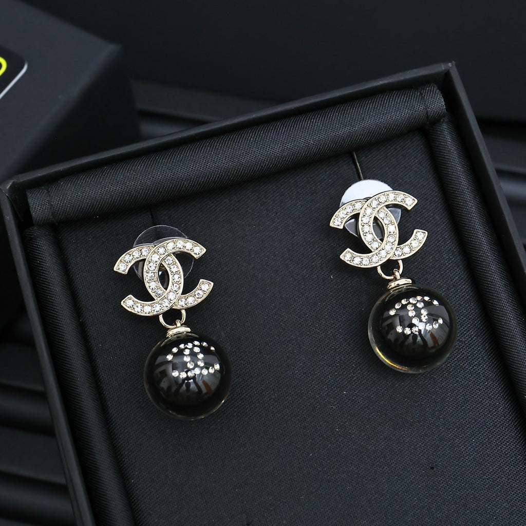 New Fashion Double C Letter Glass Ball Earrings ZS1326100901