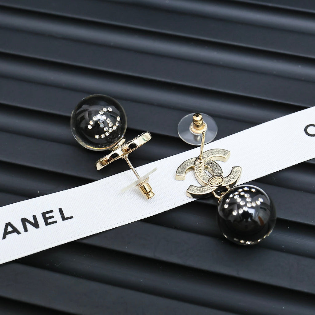 New Fashion Double C Letter Glass Ball Earrings ZS1326100901