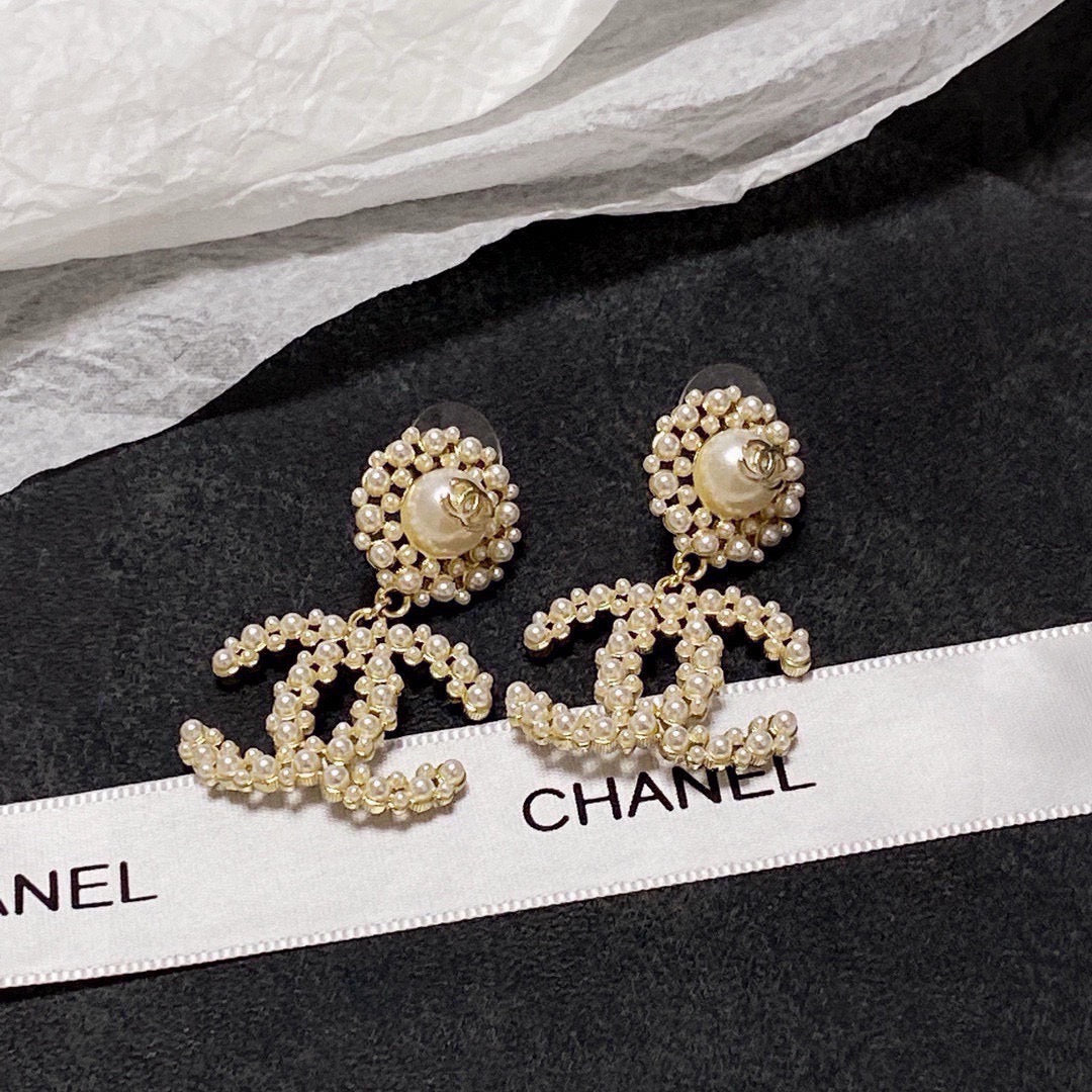 New Fashion Pearl Double C Drop Earrings ZS1326100905