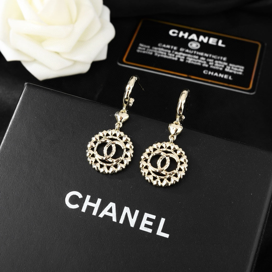 New Fashion Women's CC Hollow Drop Earrings ZS1326101007