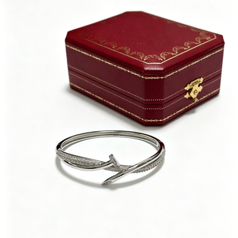 New Fashion Women's Cross Paved Nail Bangle ZS1326101018