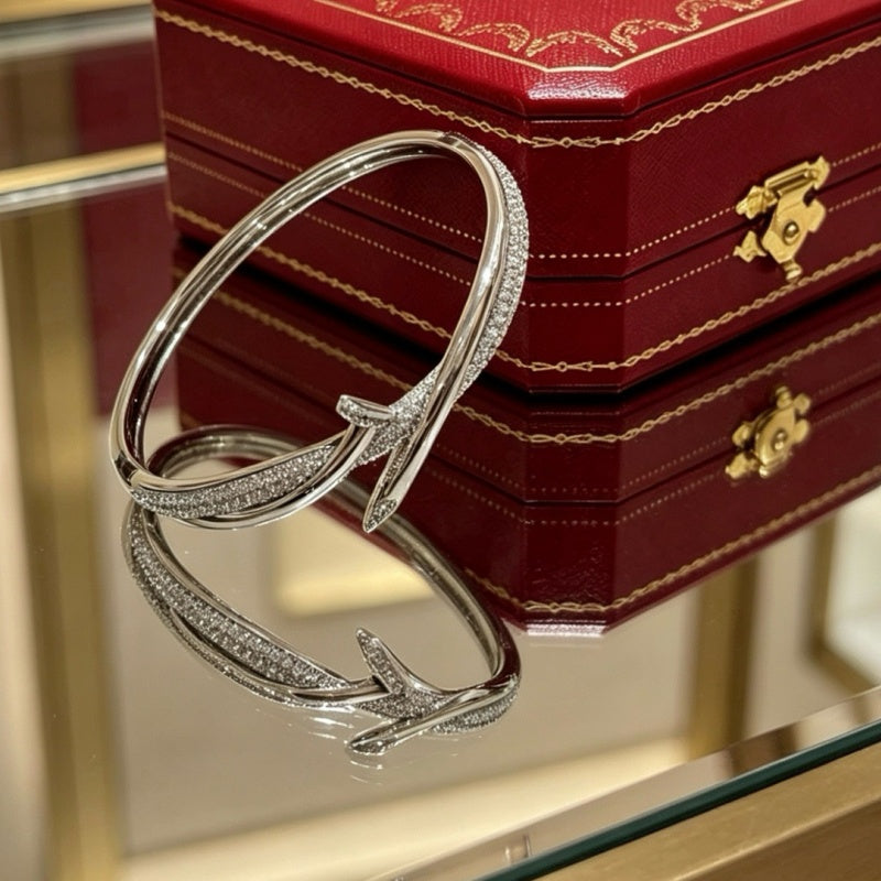 New Fashion Women's Cross Paved Nail Bangle ZS1326101018