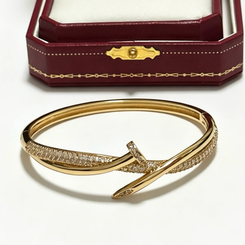 New Fashion Women's Cross Paved Nail Bangle ZS1326101018