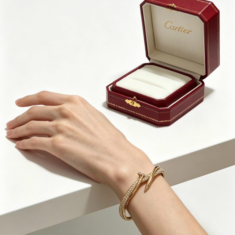 New Fashion Women's Cross Paved Nail Bangle ZS1326101018