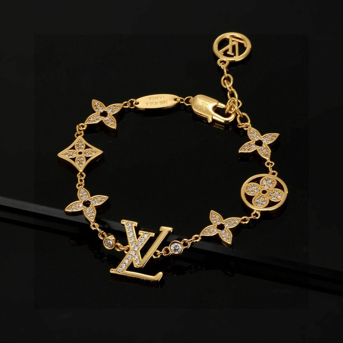 New Fashion Women's Multi-element Rhinestone Four-Leaf Flower Bracelet ZS1326101021